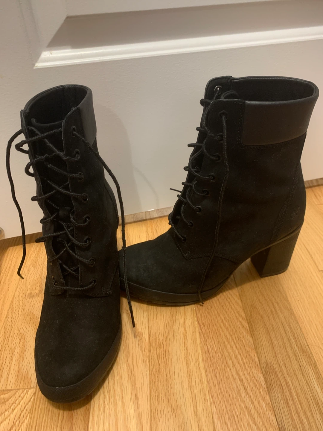 Timberland black heeled boots