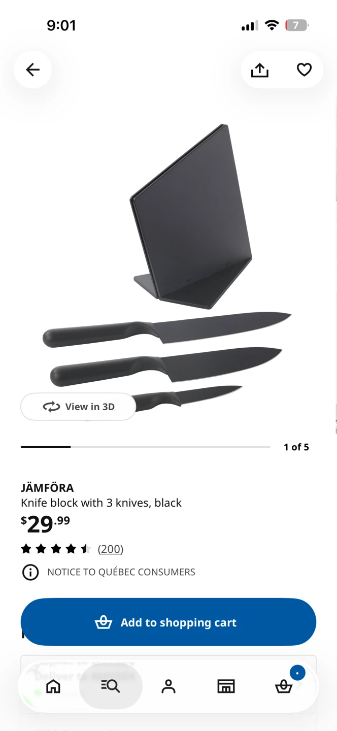 ✨MOVING SALE - IKEA JAMFORA Knife block with 3 knives - photo 3