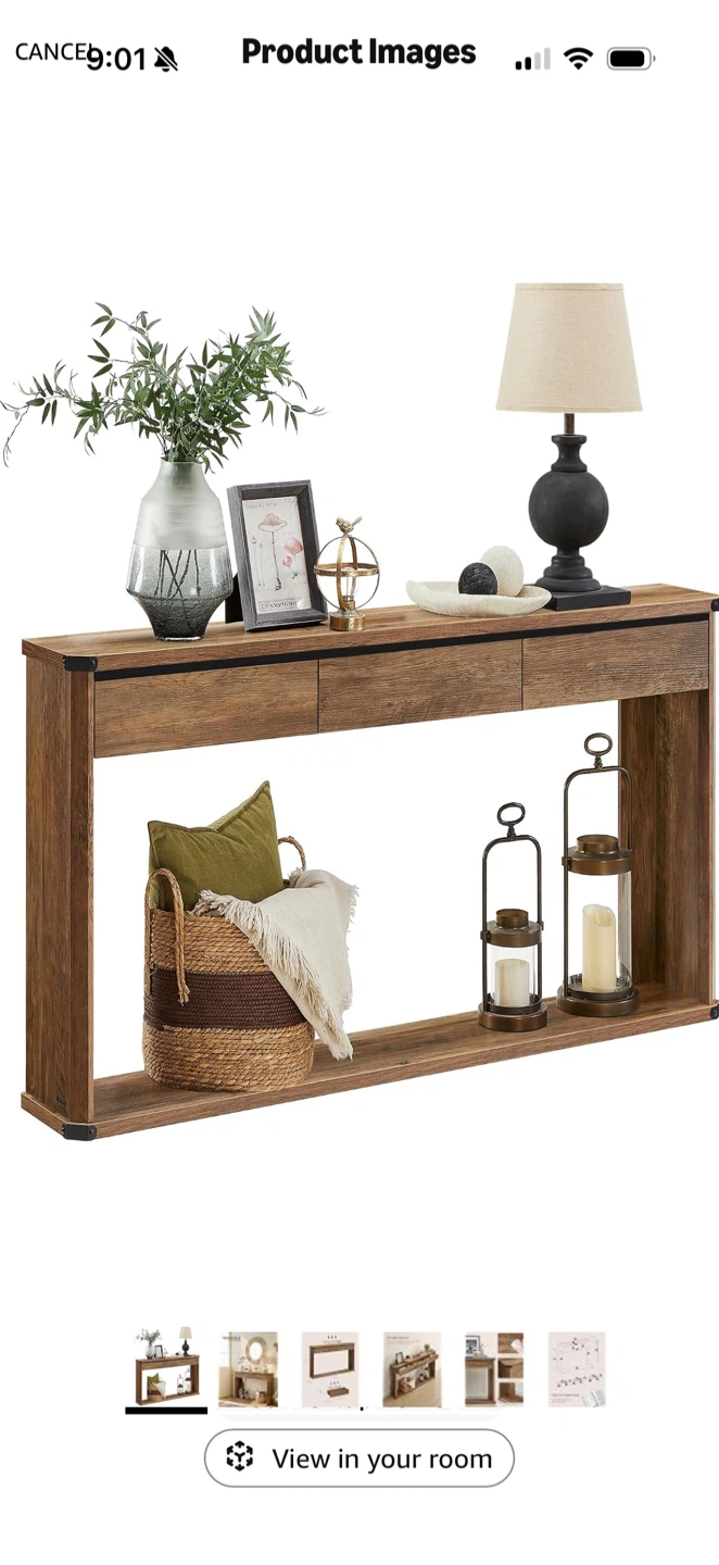 Rustic Wood Console Table with Drawers - photo 2