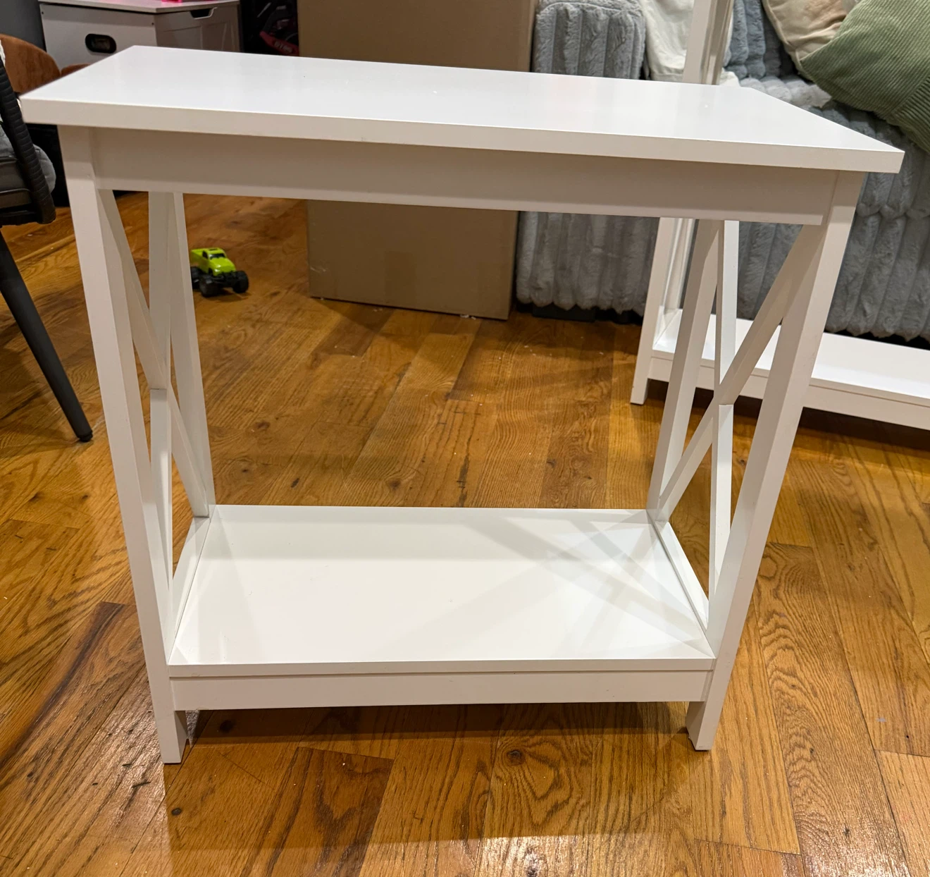White X-Frame Console and Side Table Set - photo 3