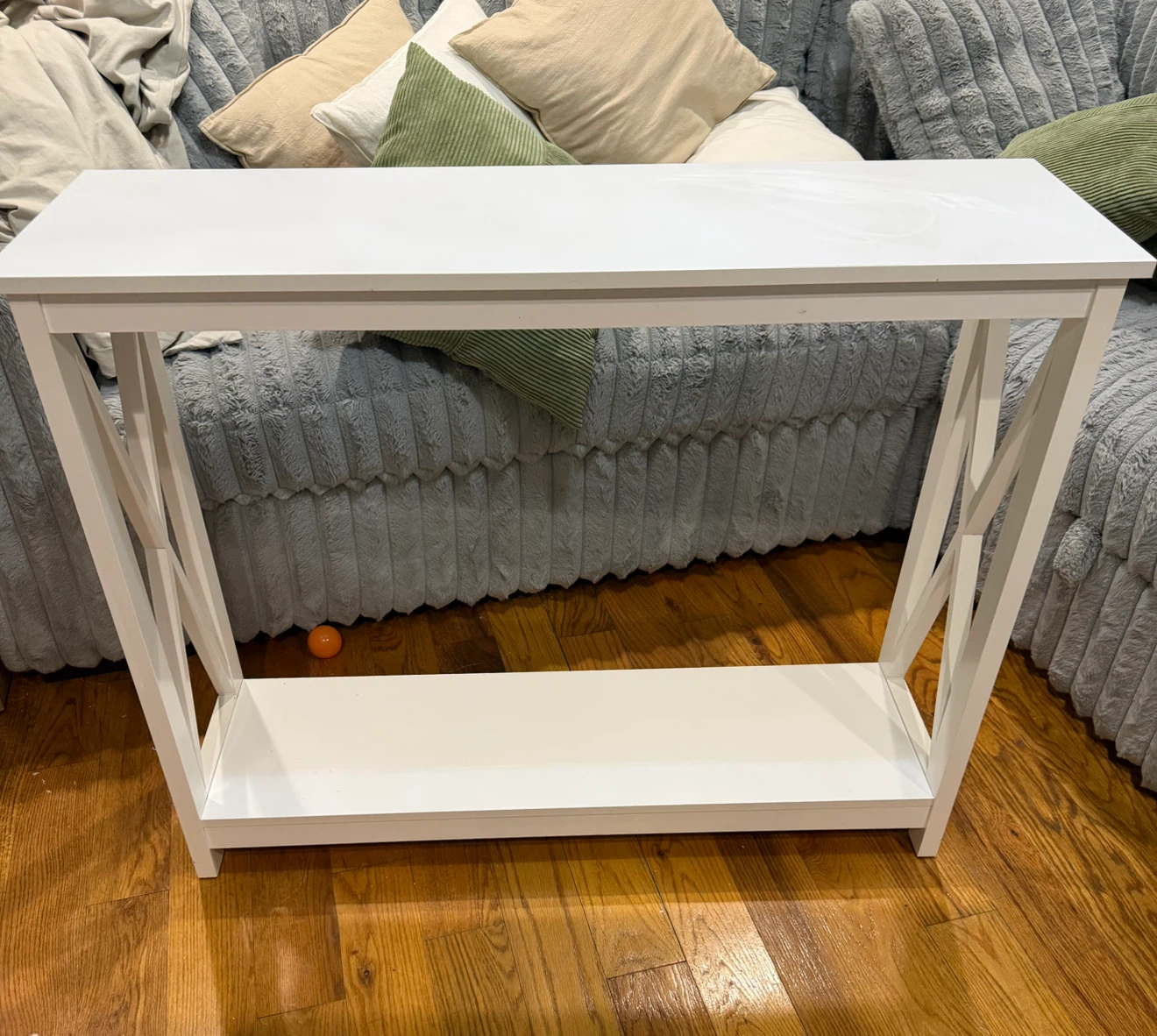 White X-Frame Console and Side Table Set - photo 4