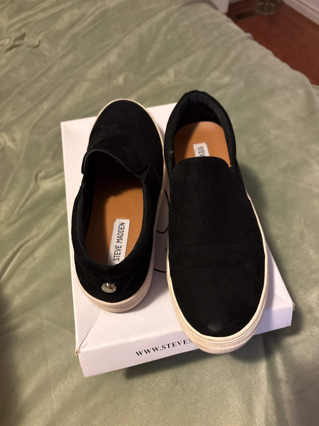 Steve Madden Black Slip-on Shoes