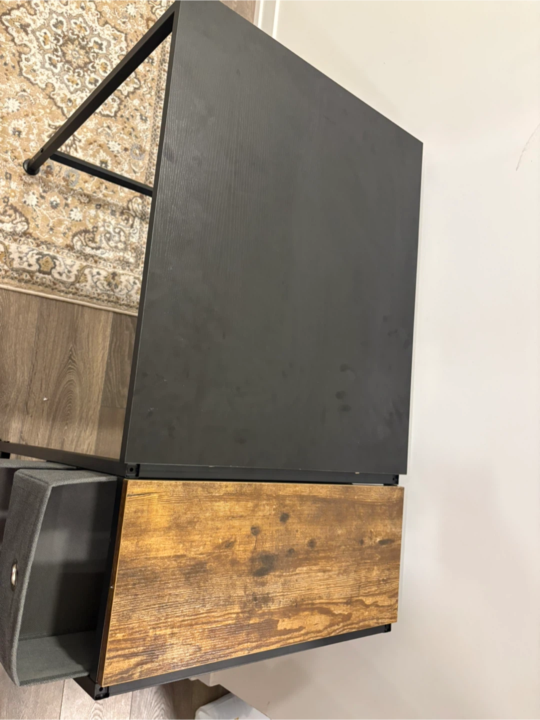 Industrial Style Desk with Two Fabric Drawers - photo 4