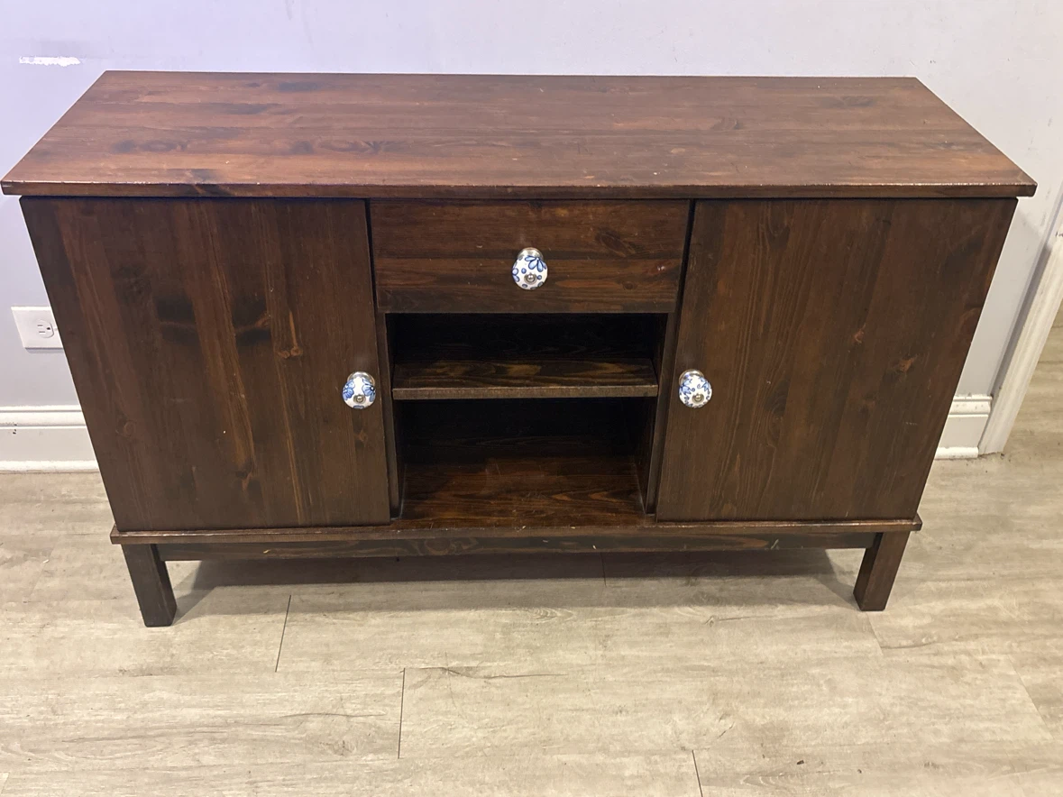 Dark Wood Storage Buffet Cabinet