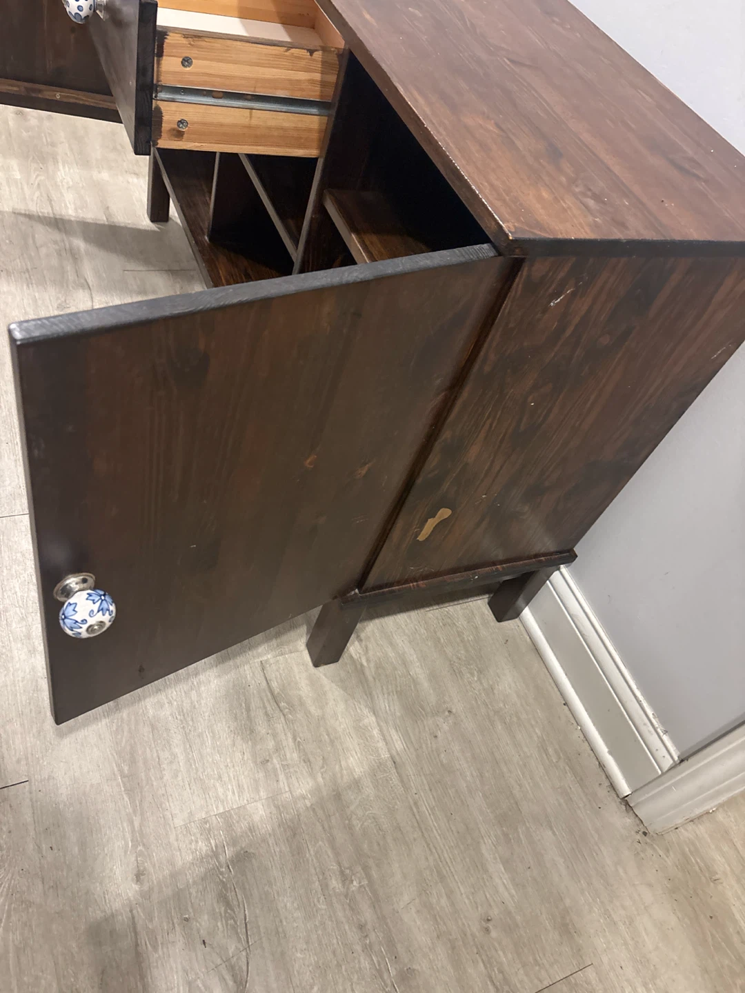 Dark Wood Storage Buffet Cabinet - photo 4