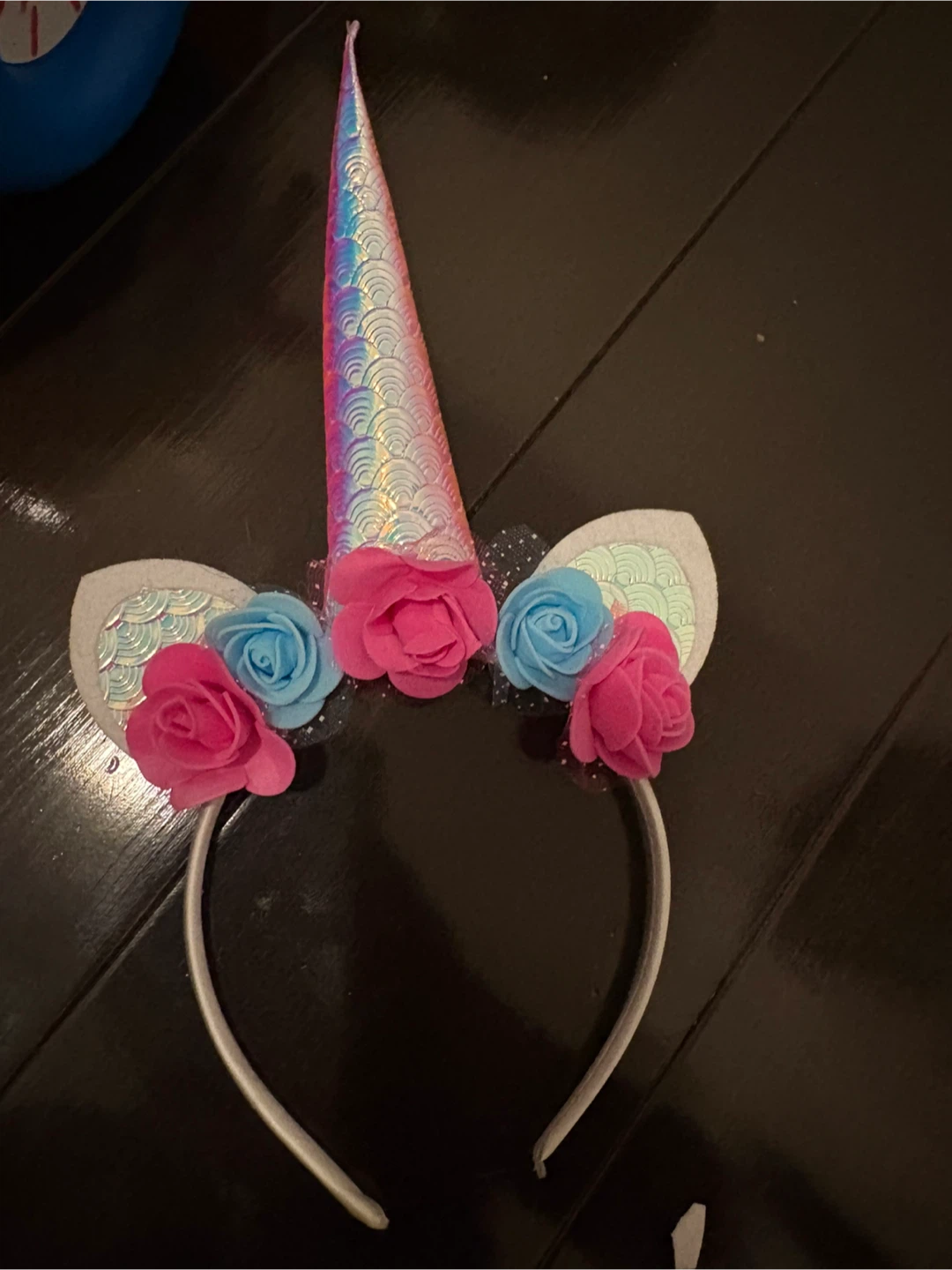 Unicorn Horn Headband with Flowers