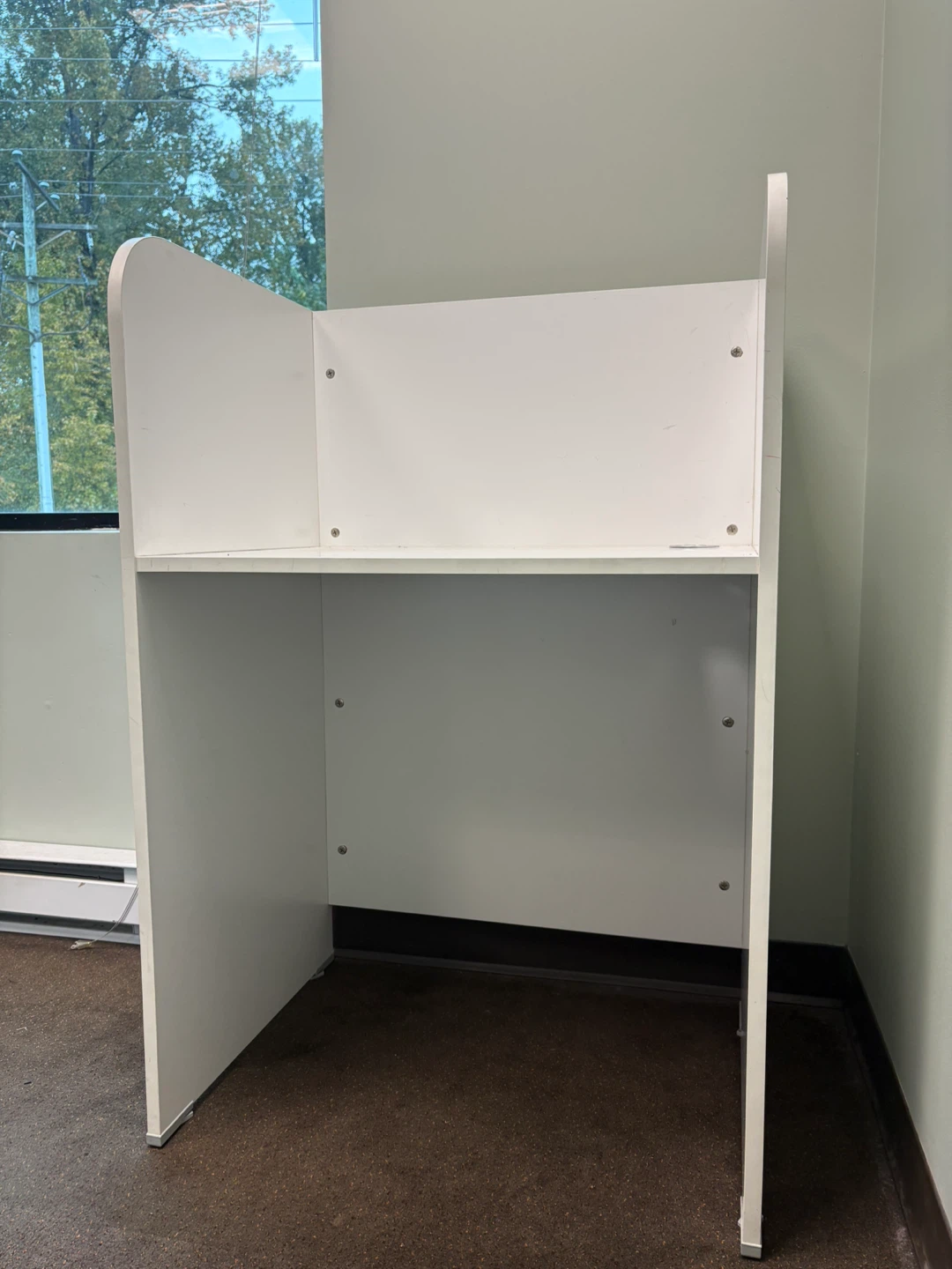 White Study Carrel Privacy Desk
