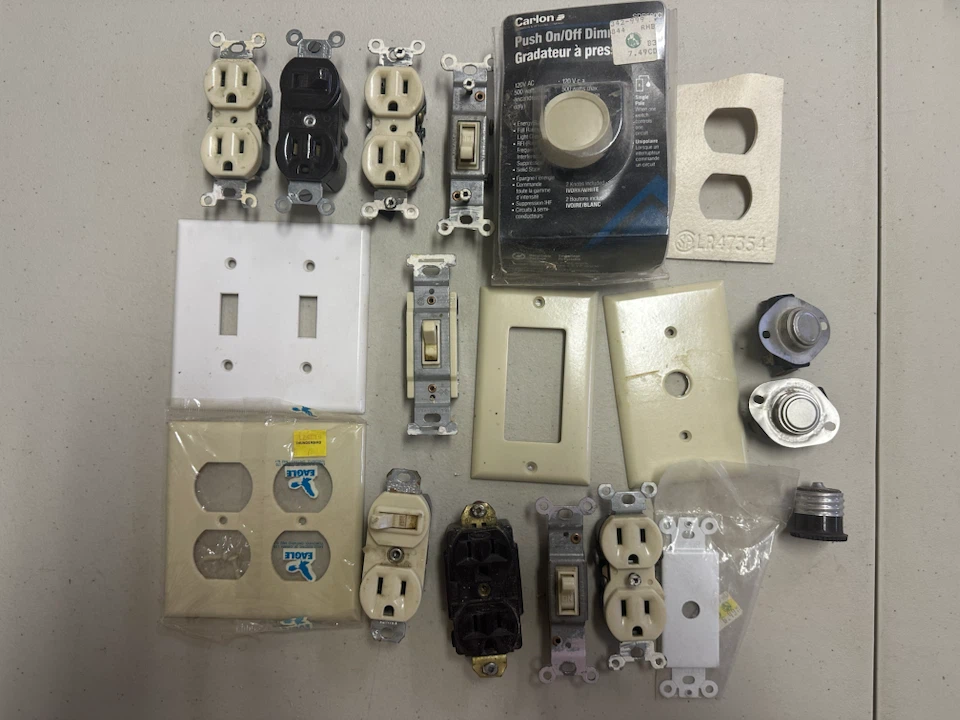 Assorted Electrical Outlets, Switches, and Covers