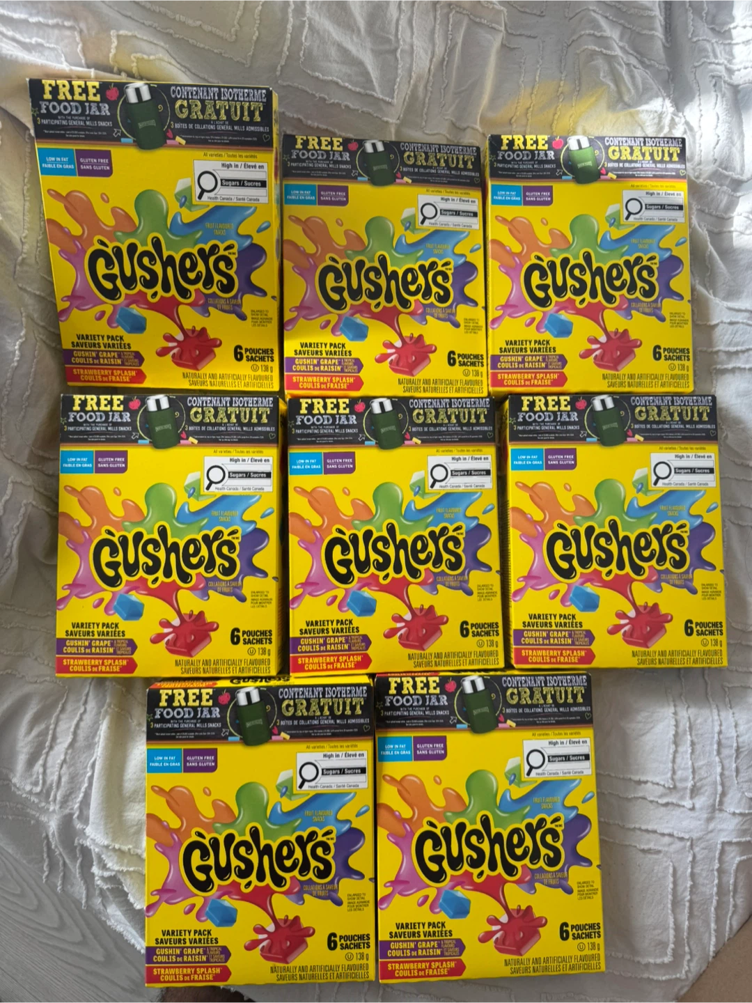 8 Boxes of Gushers Fruit Snacks