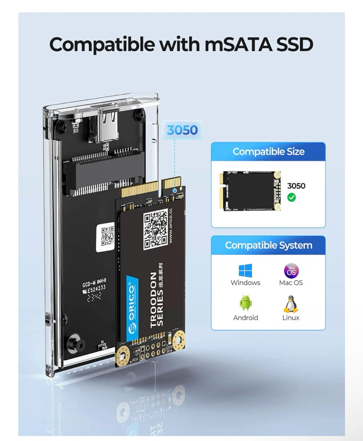 Orico mSATA Transparent Enclosure TC10-MS - photo 5