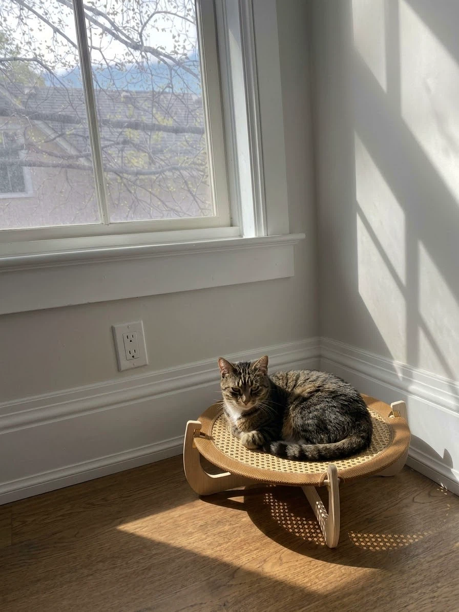 Raised Rattan Cat Bed