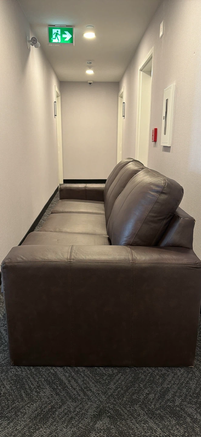 Genuine Leather Three-Seater Sofa