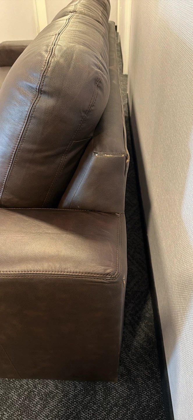 Genuine Leather Three-Seater Sofa - photo 3