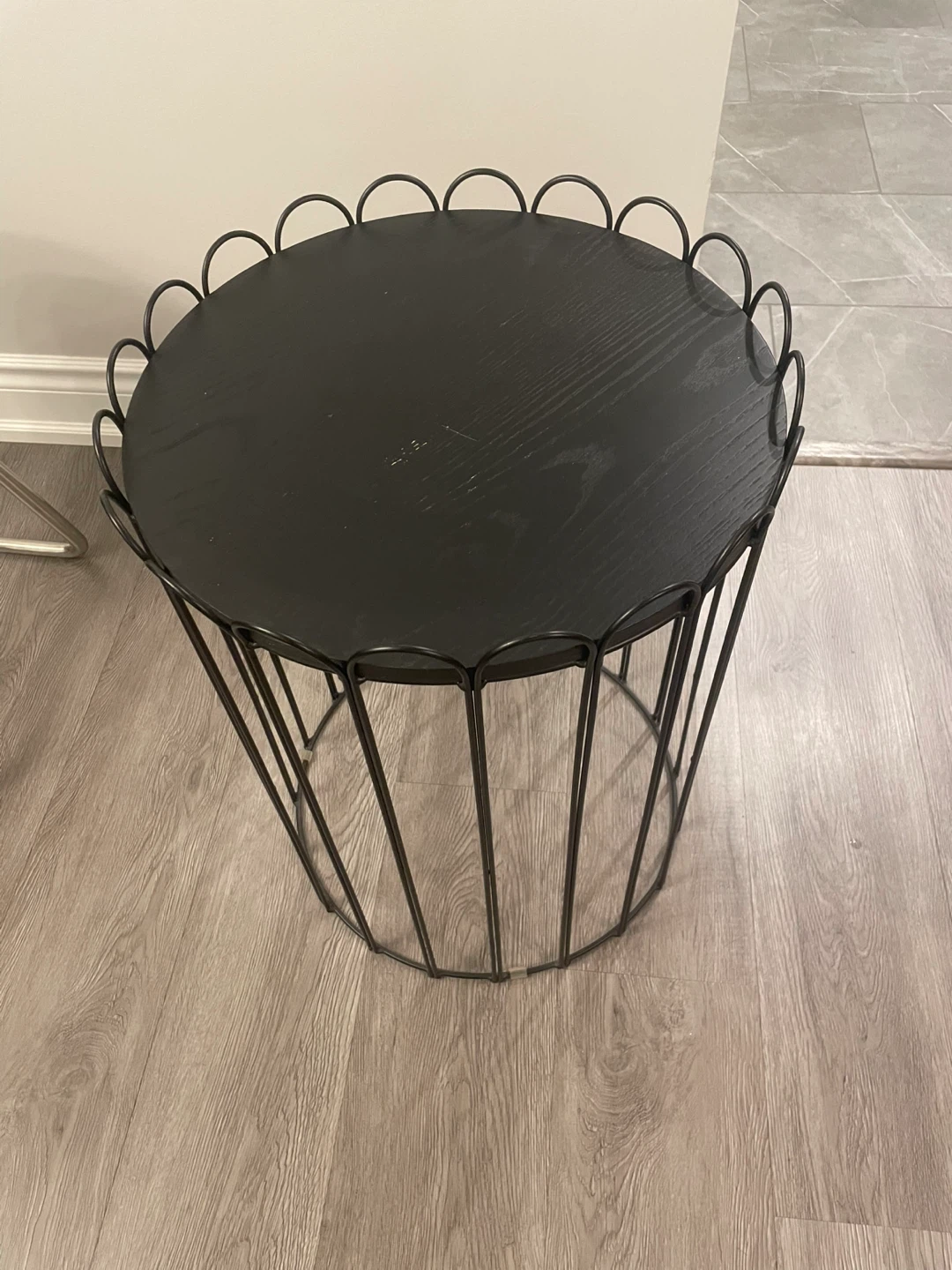 Black Metal Wire Side Table