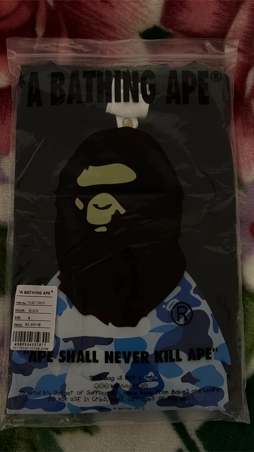 A Bathing Ape (BAPE) Blue ABC Camo Ape Head Tee - Black (Size S) - photo 2