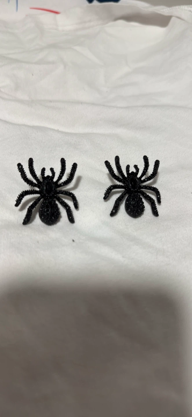 Black Spider Stud Earrings