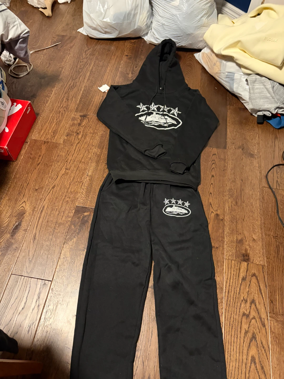 Black Star Graphic Hoodie and Jogger Set