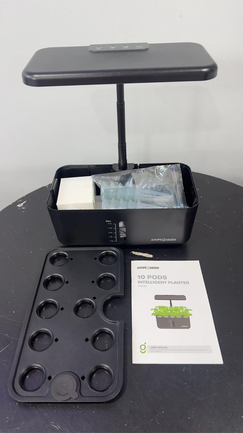 10-Pod Indoor Hydroponic Garden with LED Grow Light