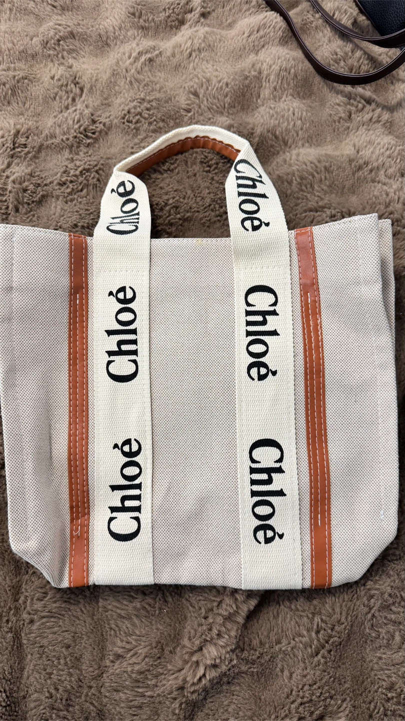 Chloé Logo Canvas Tote Bag