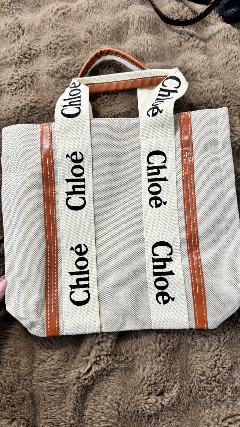 Chloé Logo Canvas Tote Bag - photo 2
