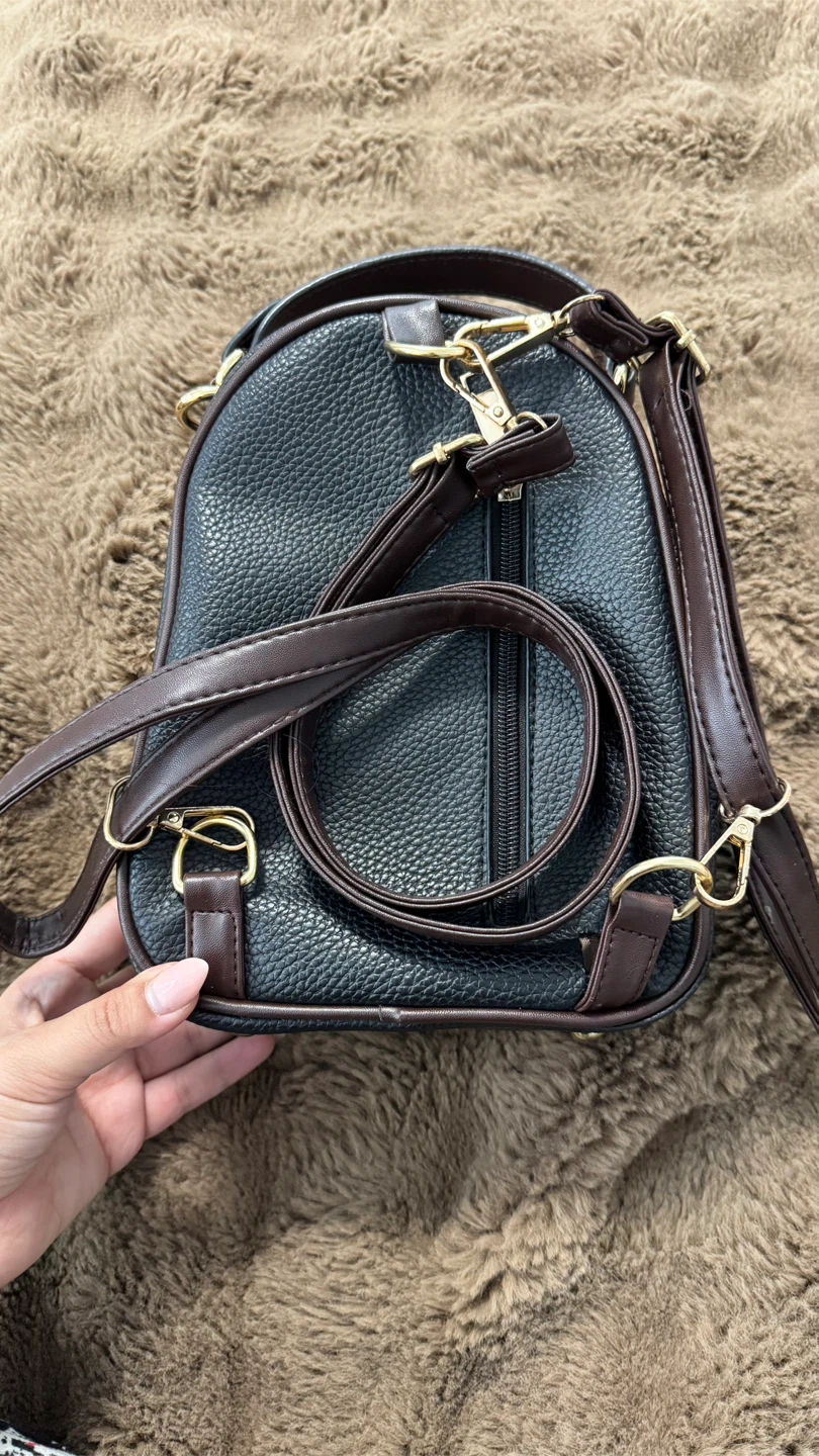Small black and brown backpack purse - photo 2
