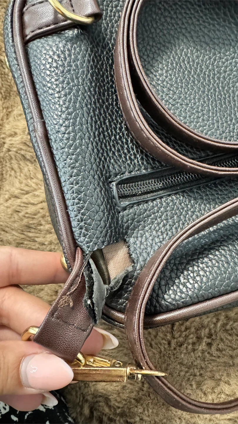 Small black and brown backpack purse - photo 5