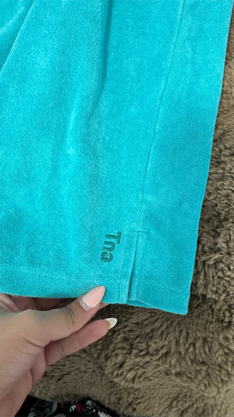 Tna Turquoise Terry Cloth Button-Down Shirt - photo 2