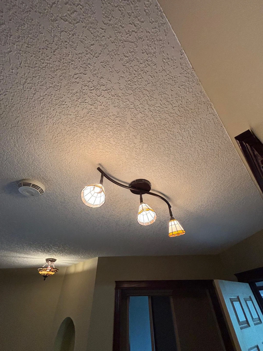 One Tiffany-style ceiling light fixtures