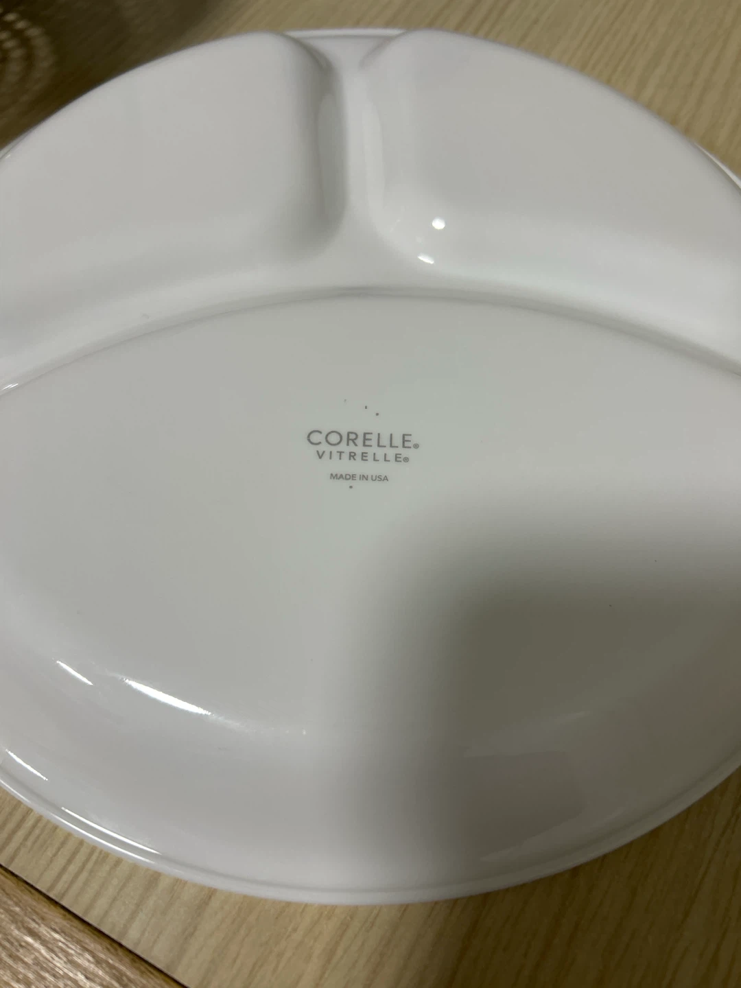 White Three-Section Divided dinner Plate - photo 2