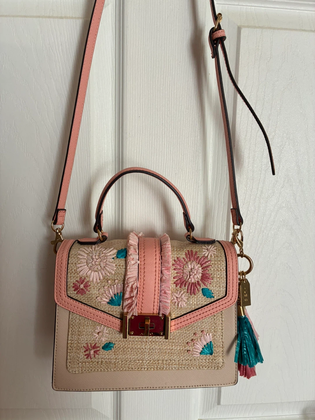 ALDO straw crossbody purse