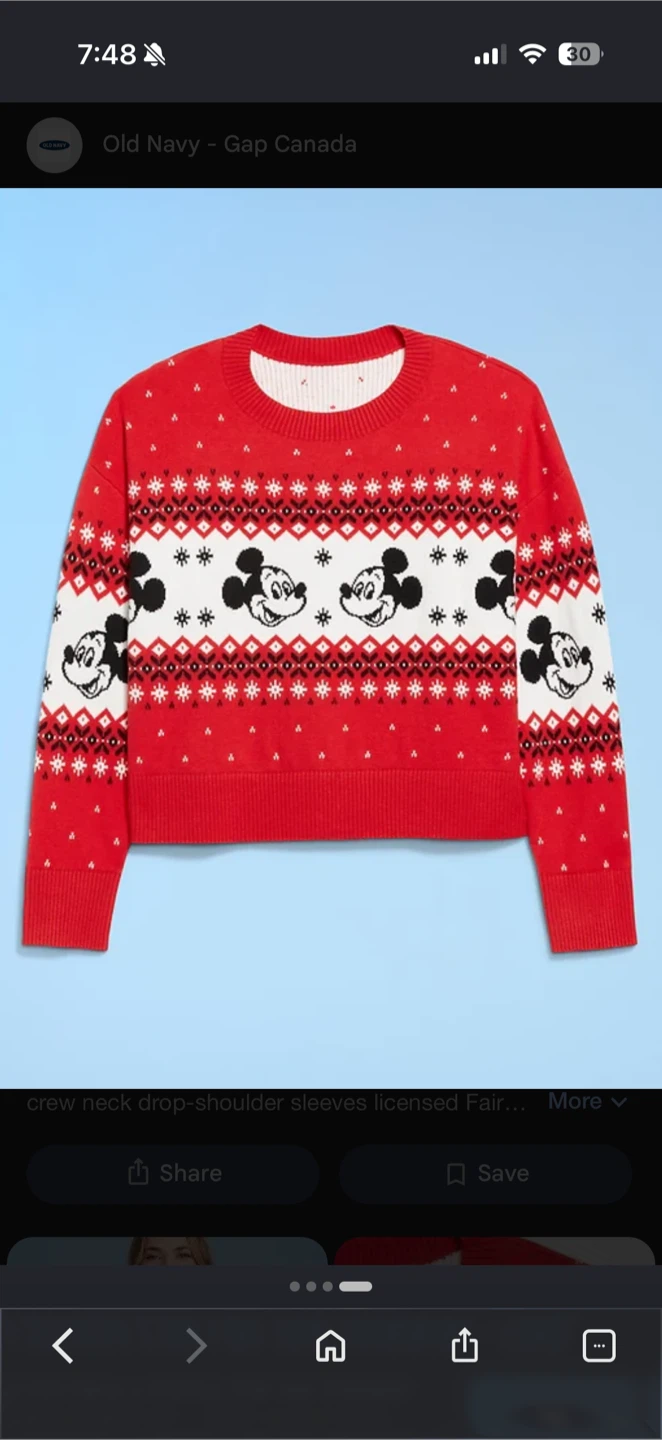 Women old navy Mickey sweater size L