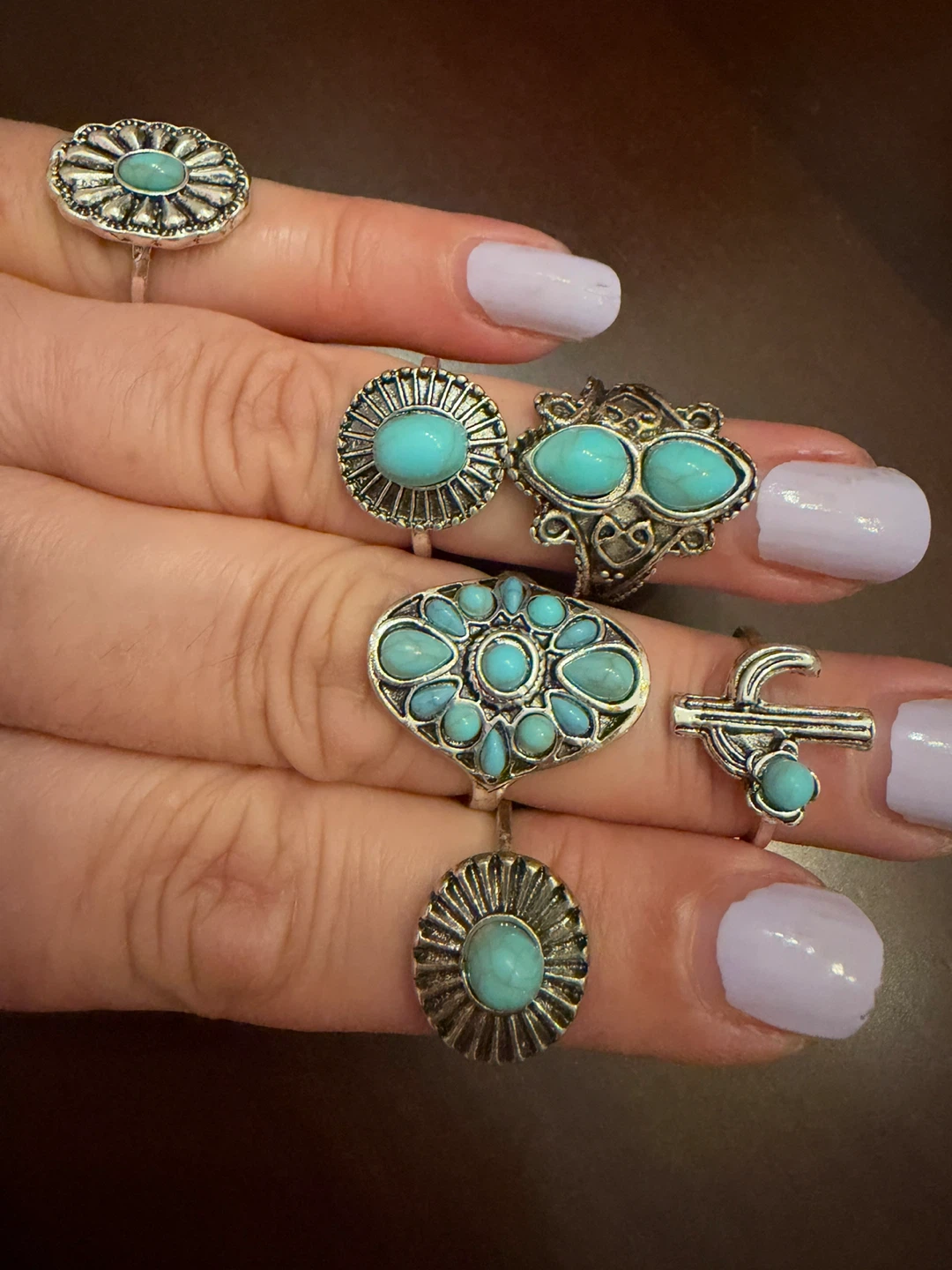 Set of 6 Boho Style Rings