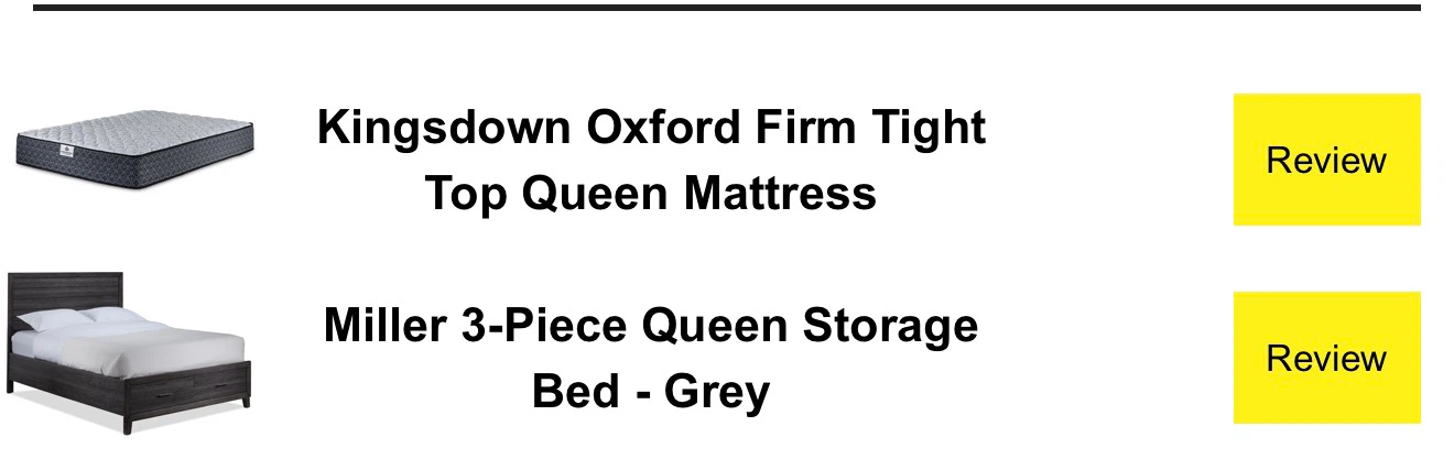 Kingsdown Oxford Queen Mattress and Miller Storage Bed