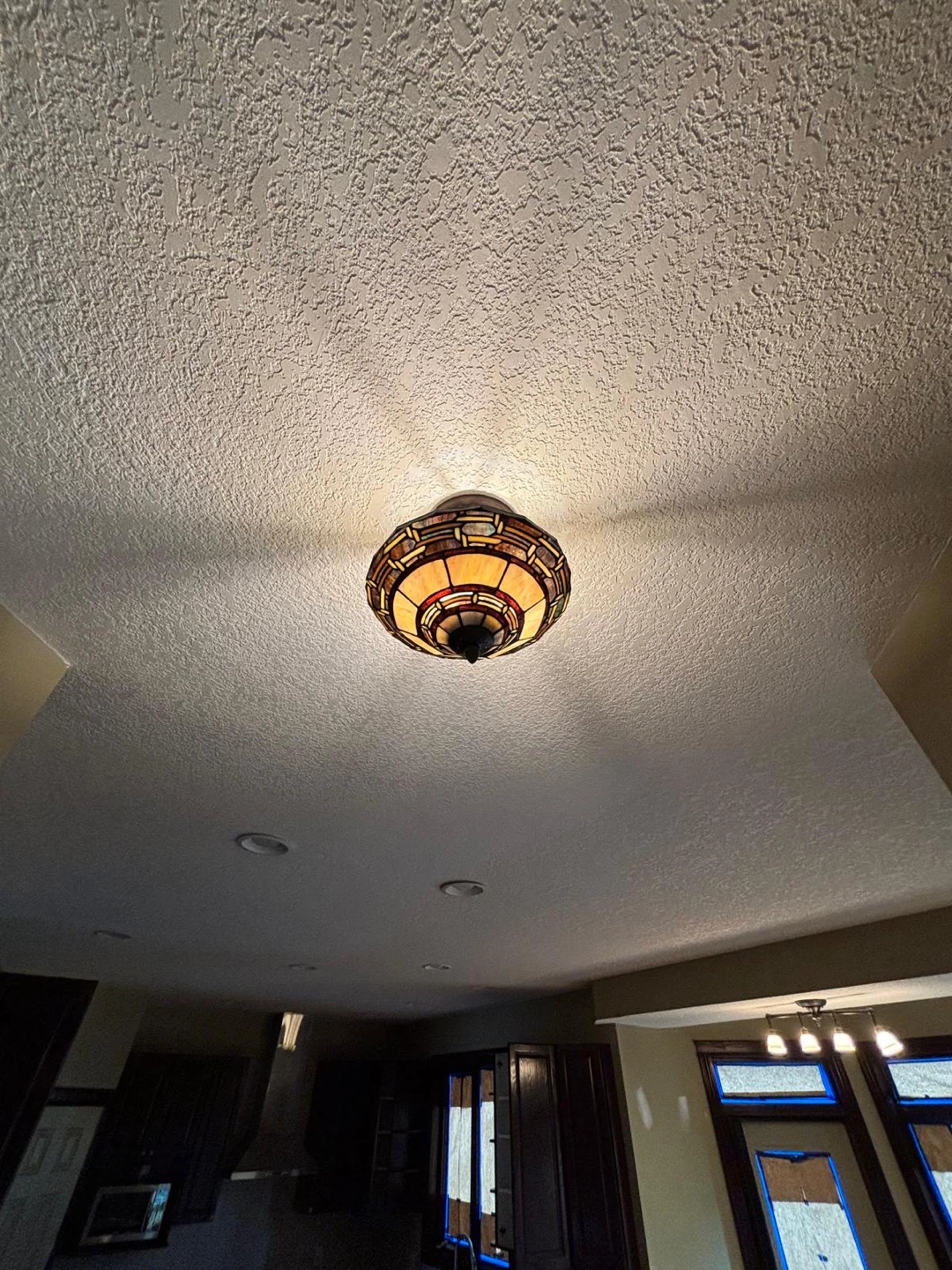Set of 5 Tiffany-Style Stained Glass Flush Mount Ceiling Lights