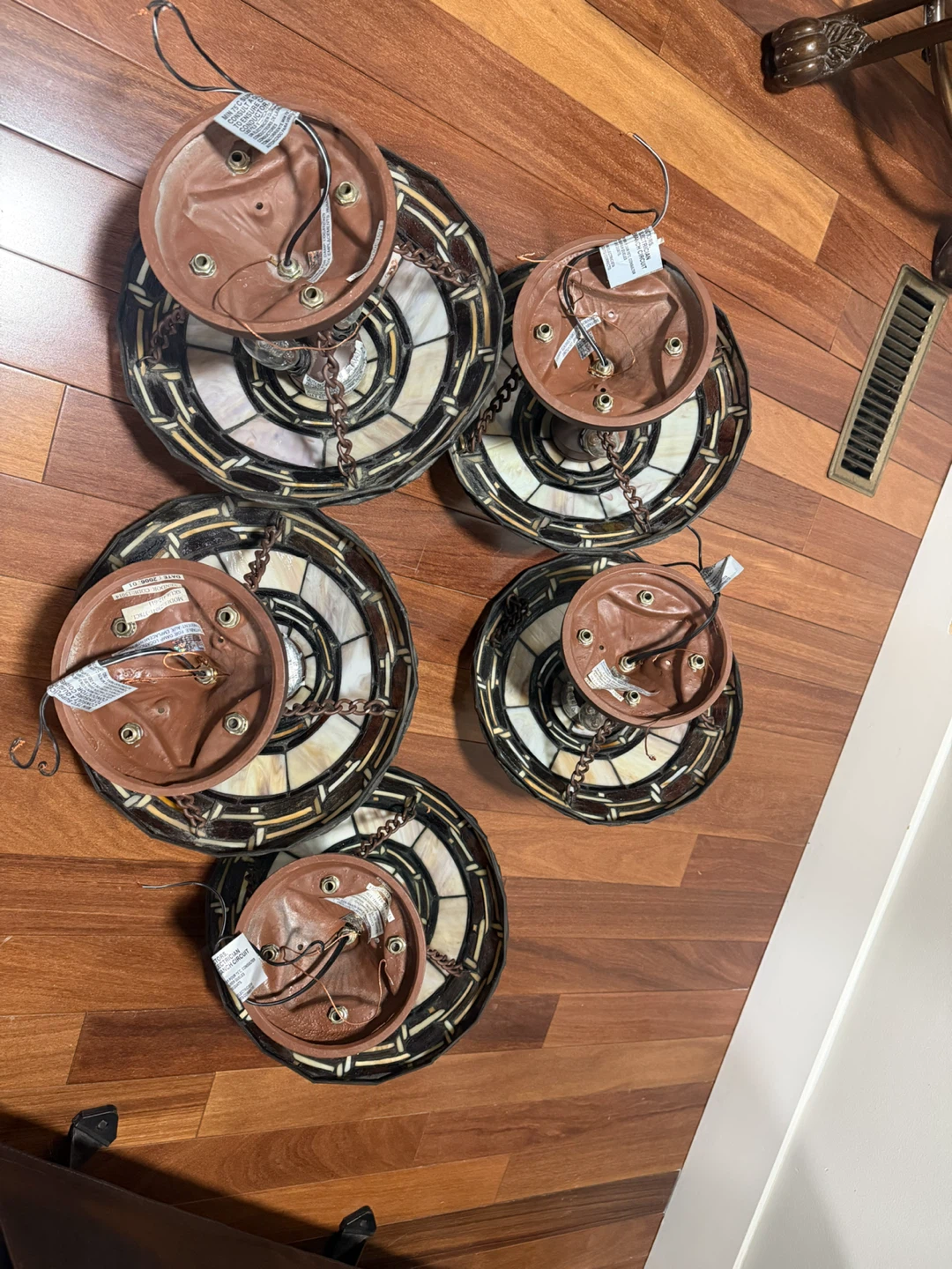 Set of 5 Tiffany-Style Stained Glass Flush Mount Ceiling Lights - photo 3