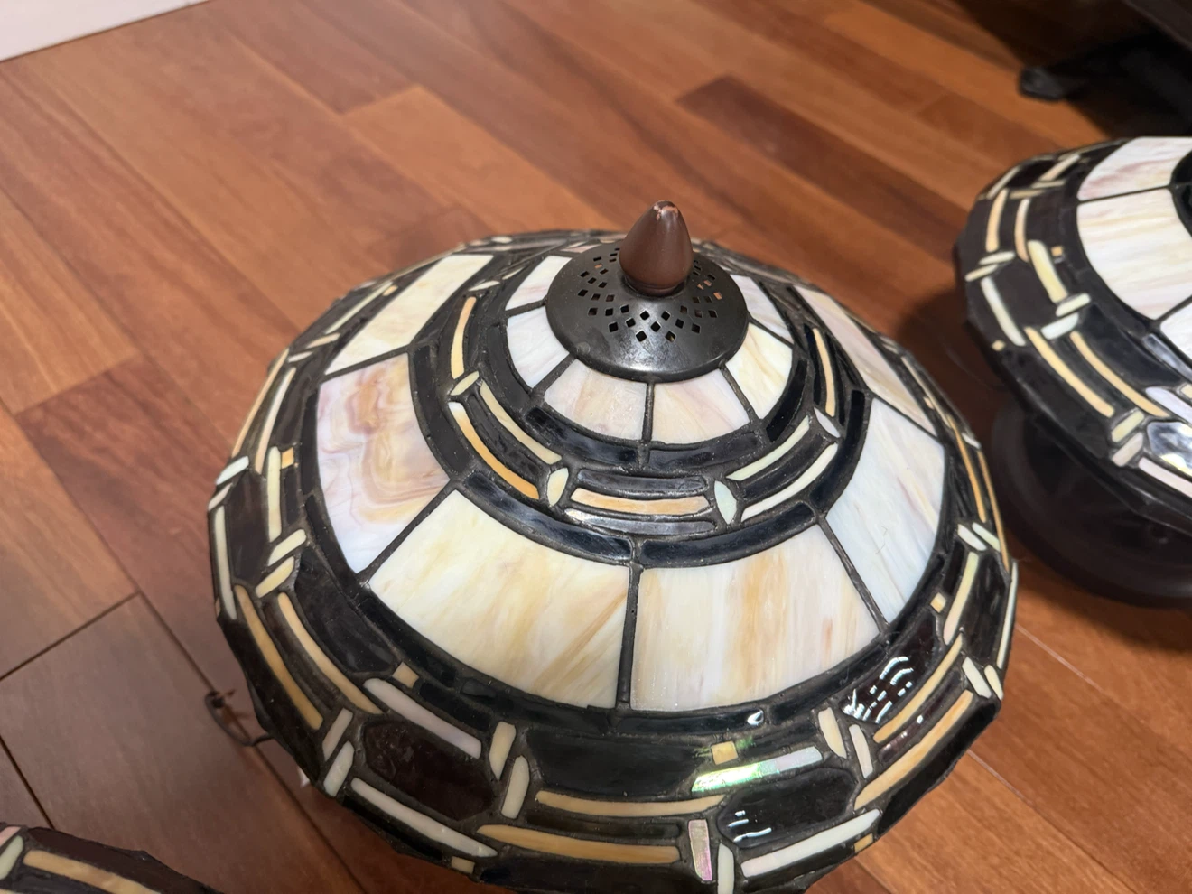 Set of 5 Tiffany-Style Stained Glass Flush Mount Ceiling Lights - photo 4