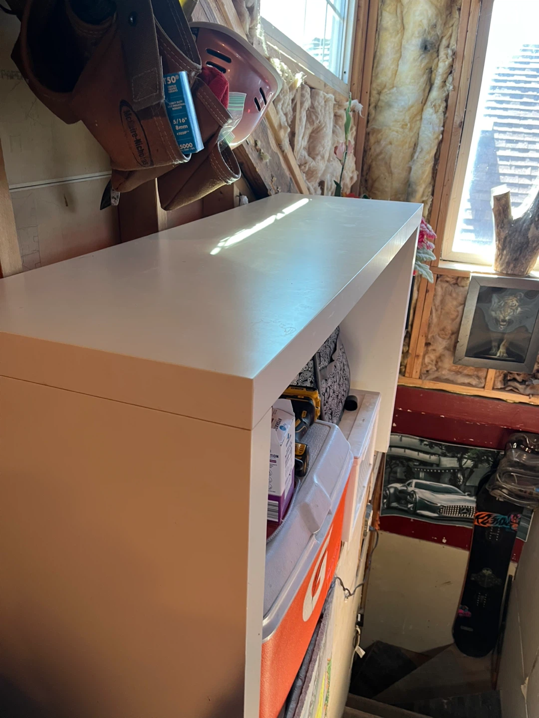 White storage shelf/desk/entryway