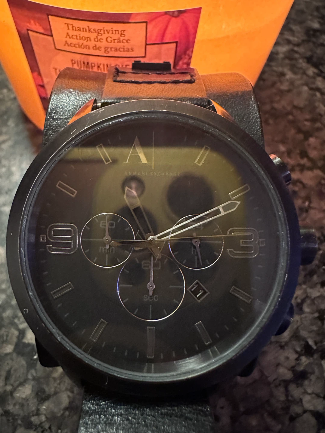 Armani Exchange Chronograph Watch AX1276- Leather band