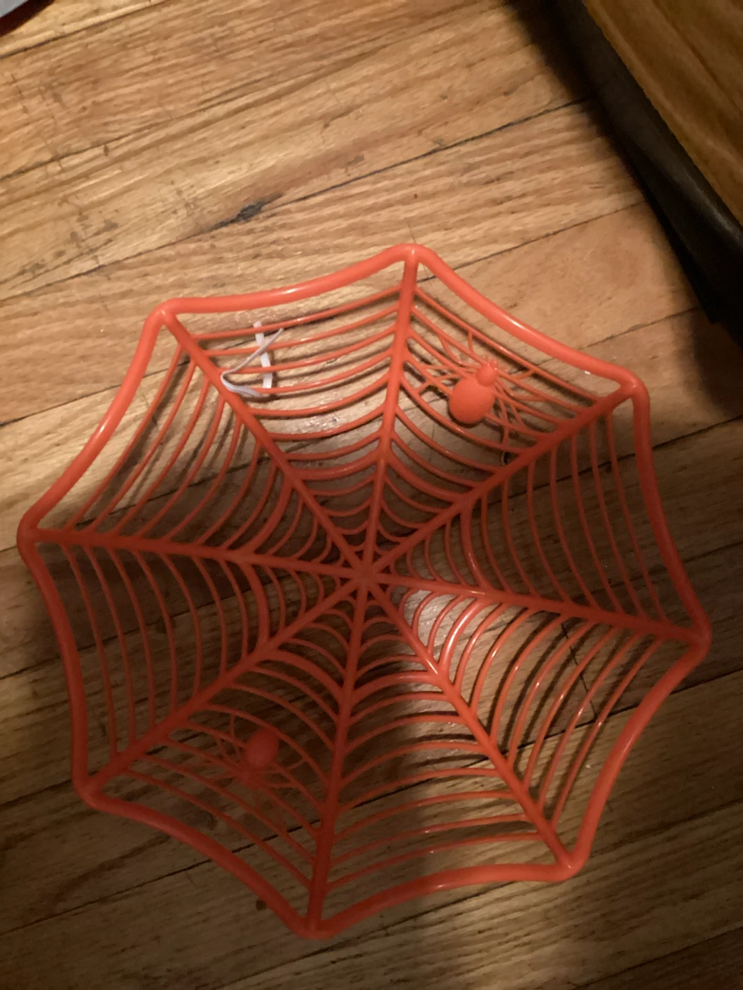 Orange Spider Web Halloween Bowl