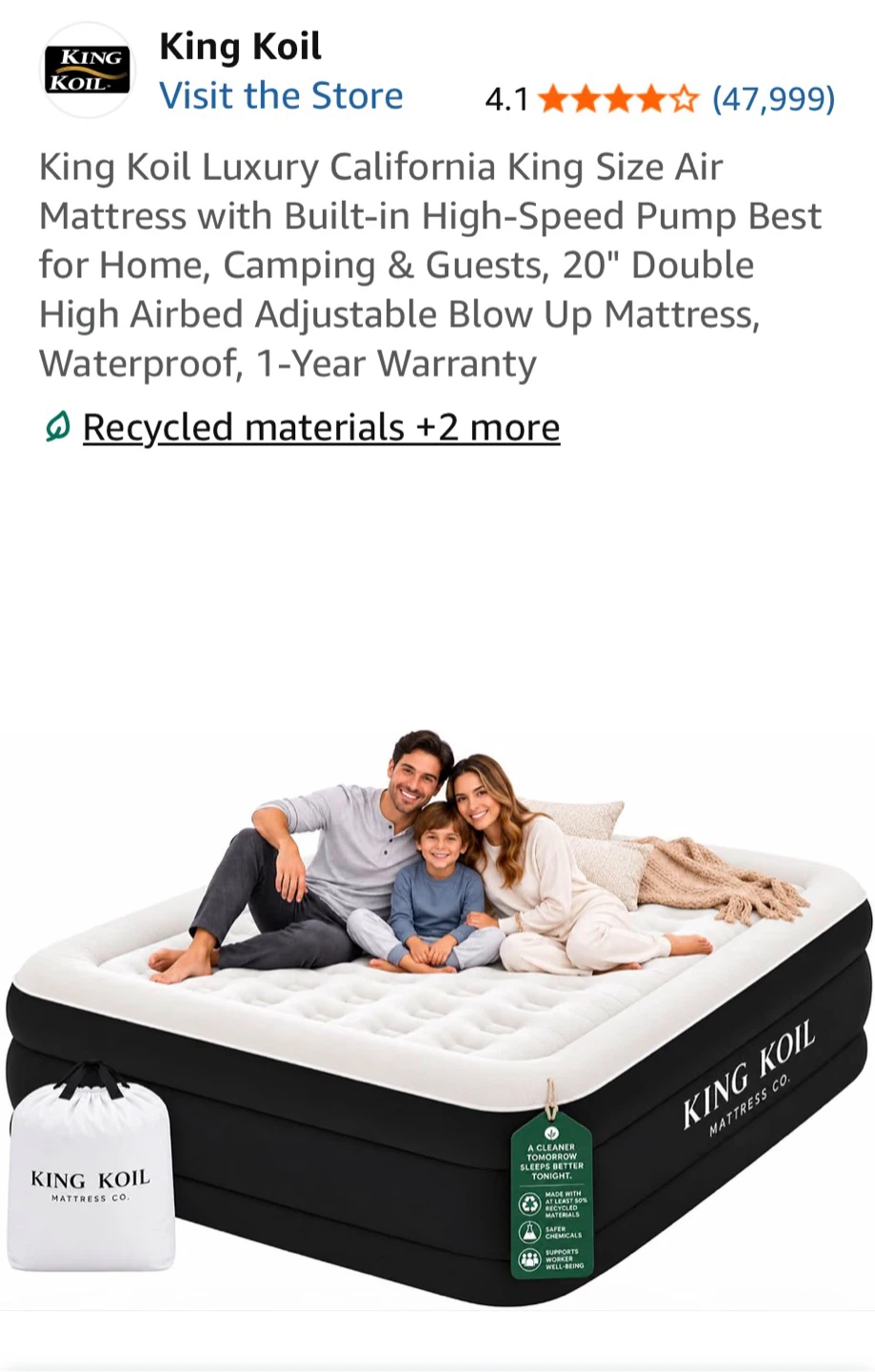 King Koil California King Air Mattress - photo 3