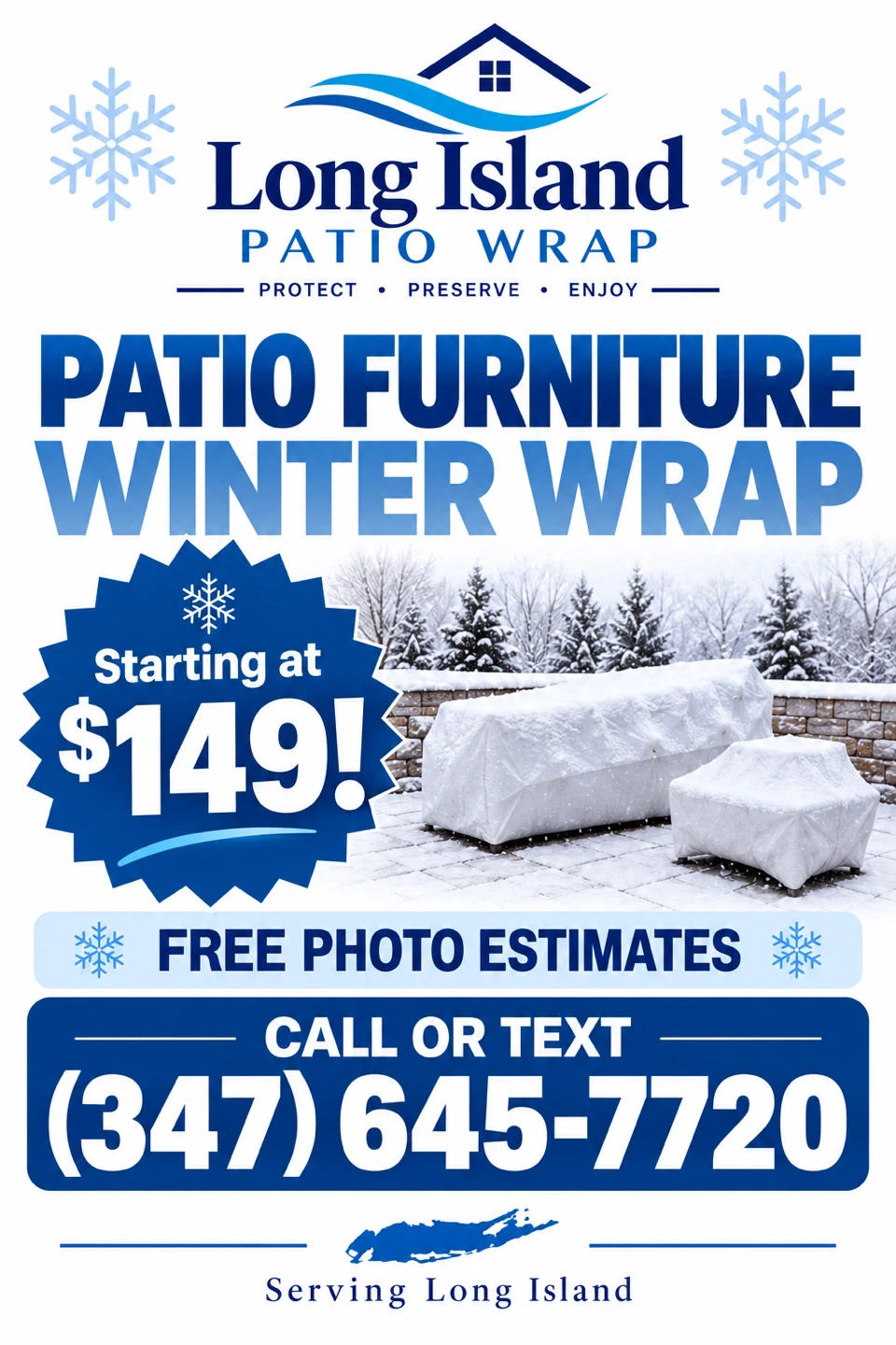 Professional Patio Furniture Winter Shrink Wrapping Service