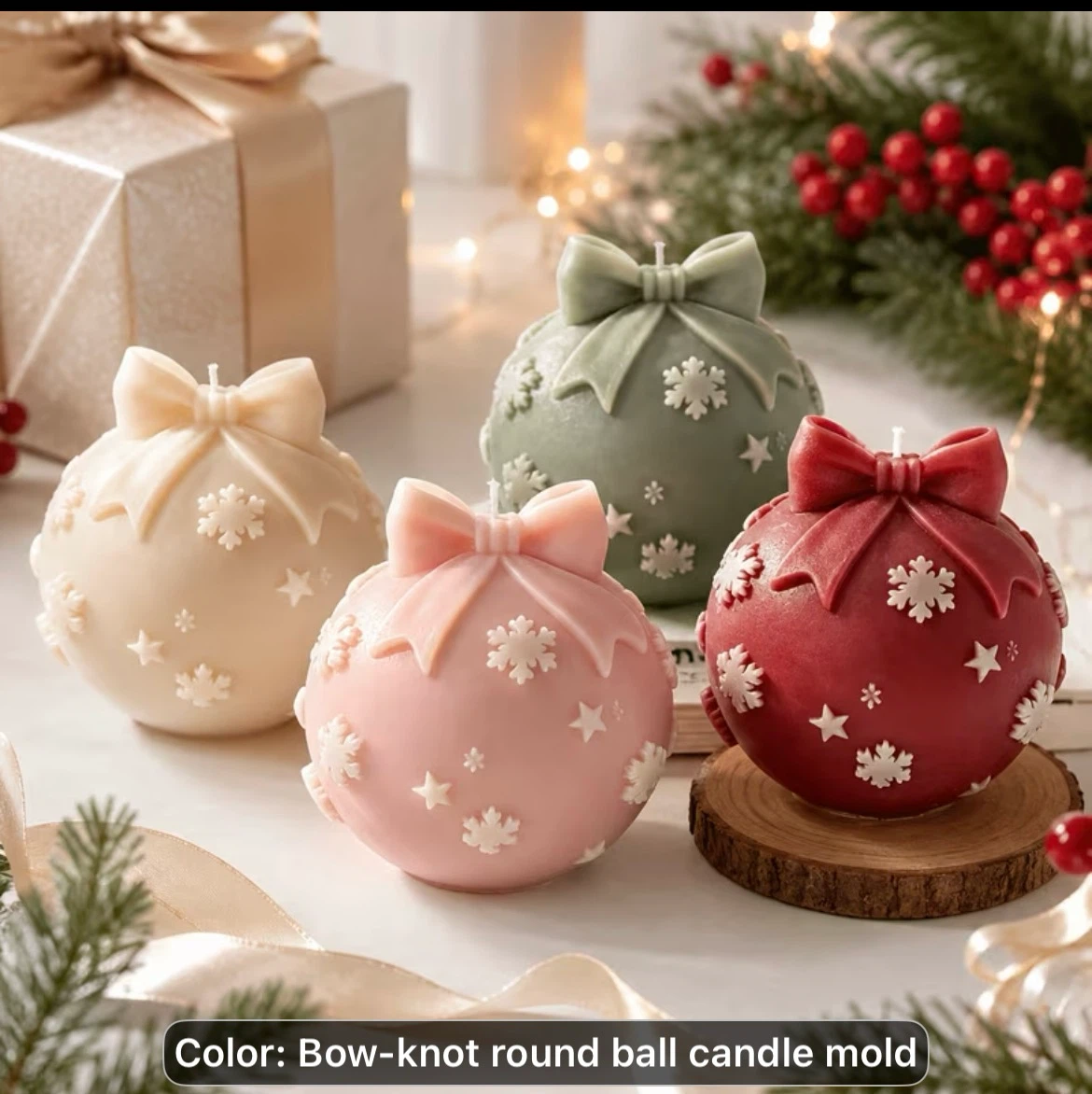 Bow-knot Round Ball Candle Molds