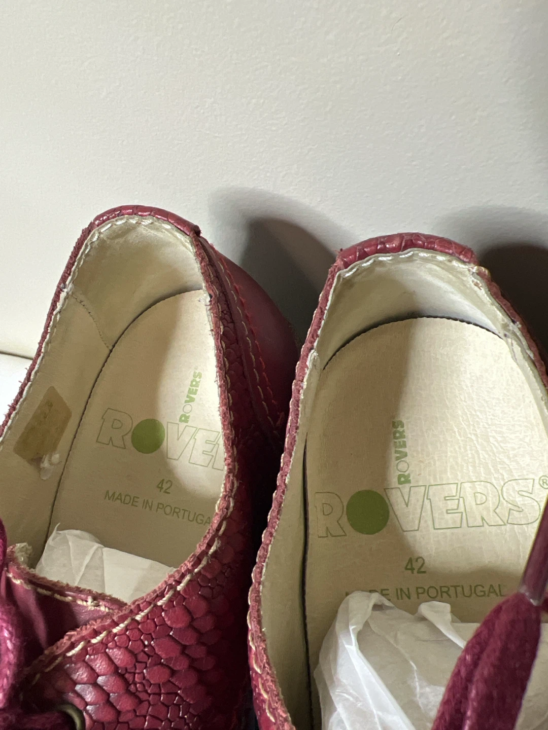 Rovers Burgundy Leather Lace-up Shoes Size 42 - photo 4