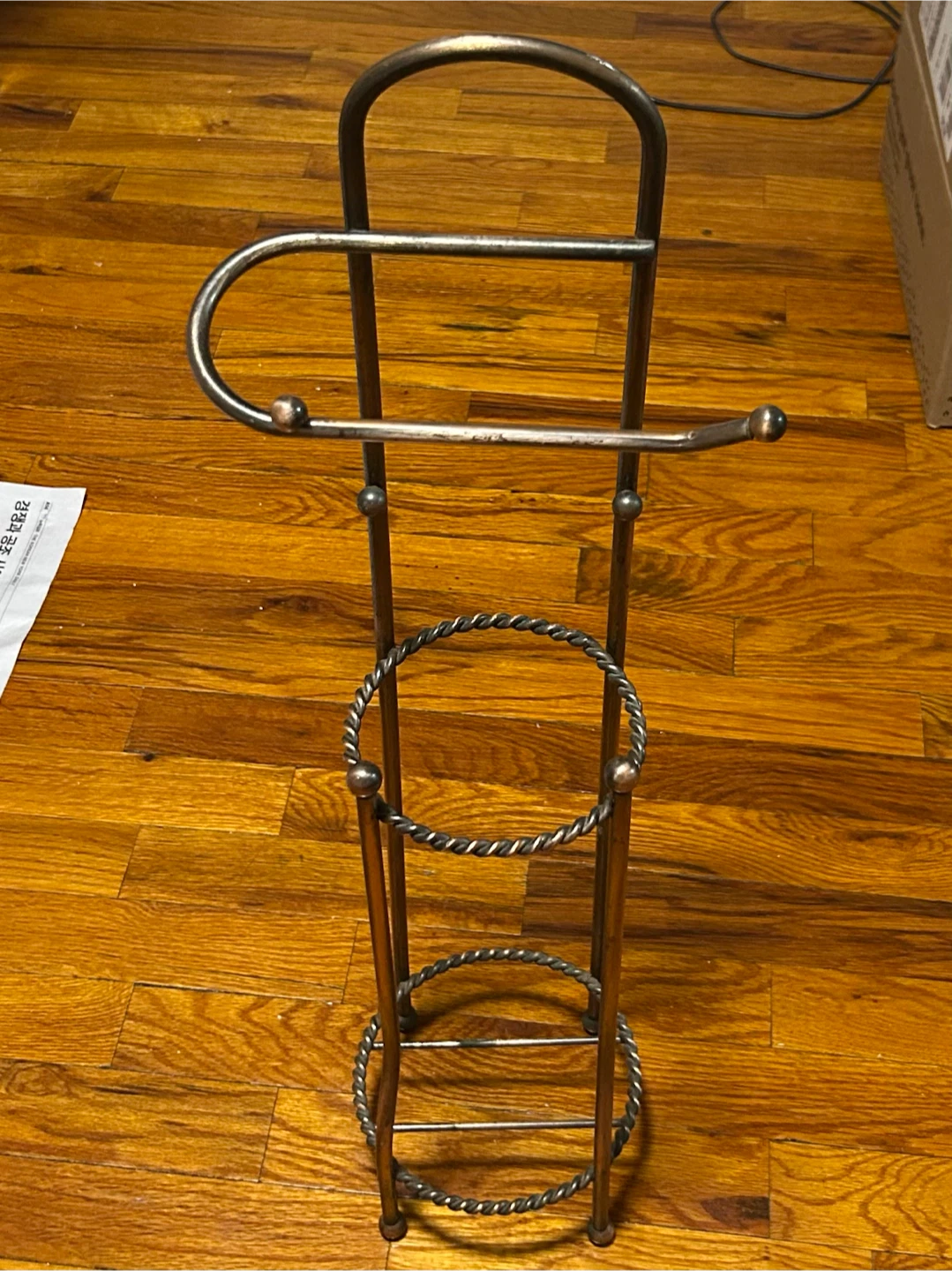 Bronze Tone Metal Toilet Paper Stand - photo 2
