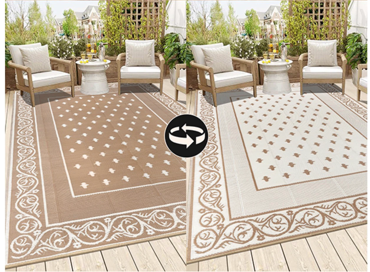 6x9 Waterproof Outdoor Rug, Plastic Straw Patio Rug - photo 5