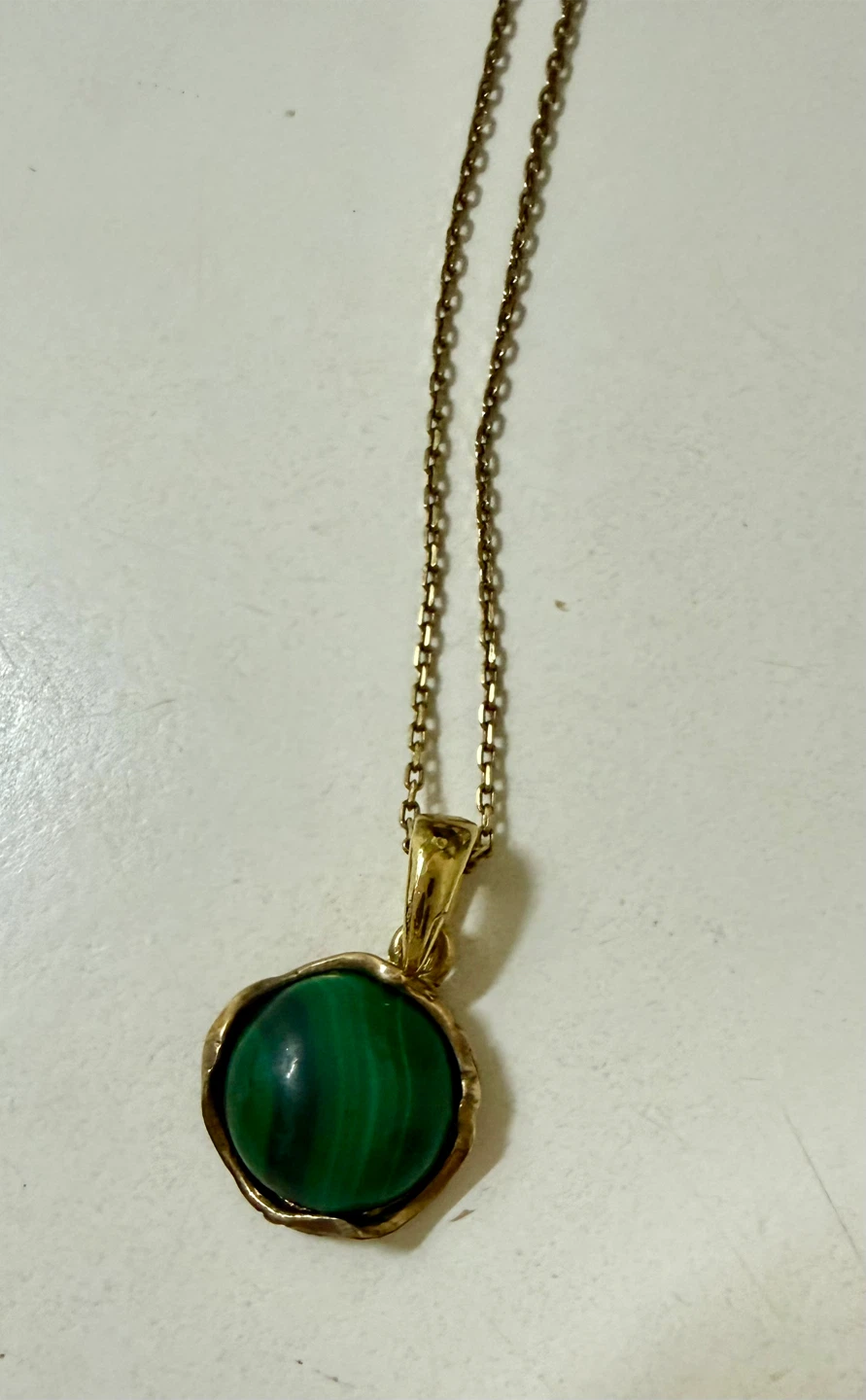 Gold Malachite Pendant Necklace