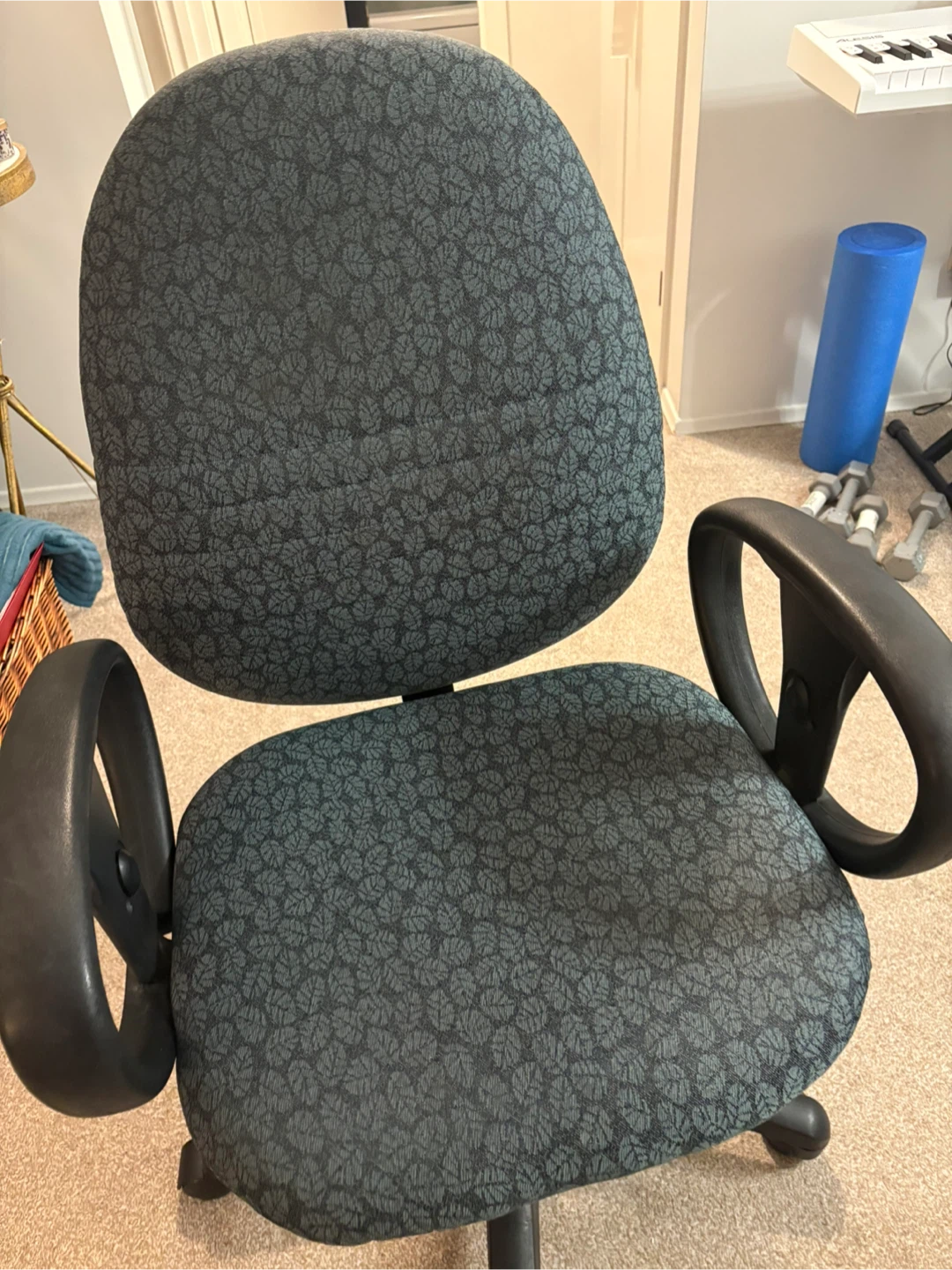 Adjustable Office Task Chair with Leaf Pattern