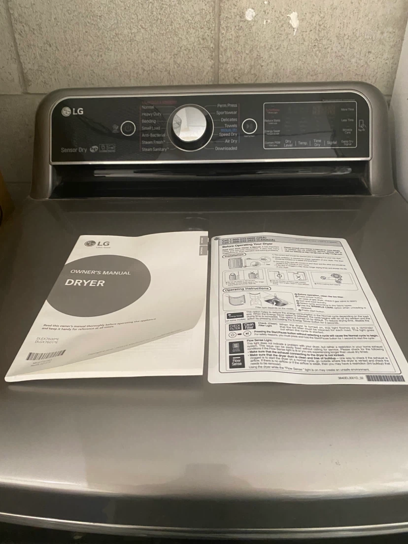 LG DLEX7600E Sensor Dryer