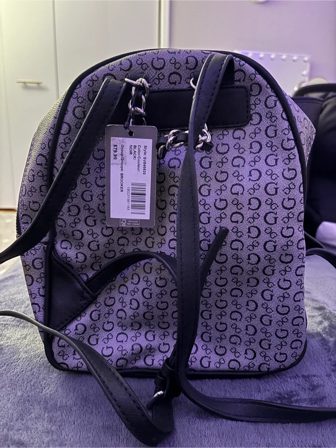 GUESS Brooker Logo Mini Backpack Black - photo 2