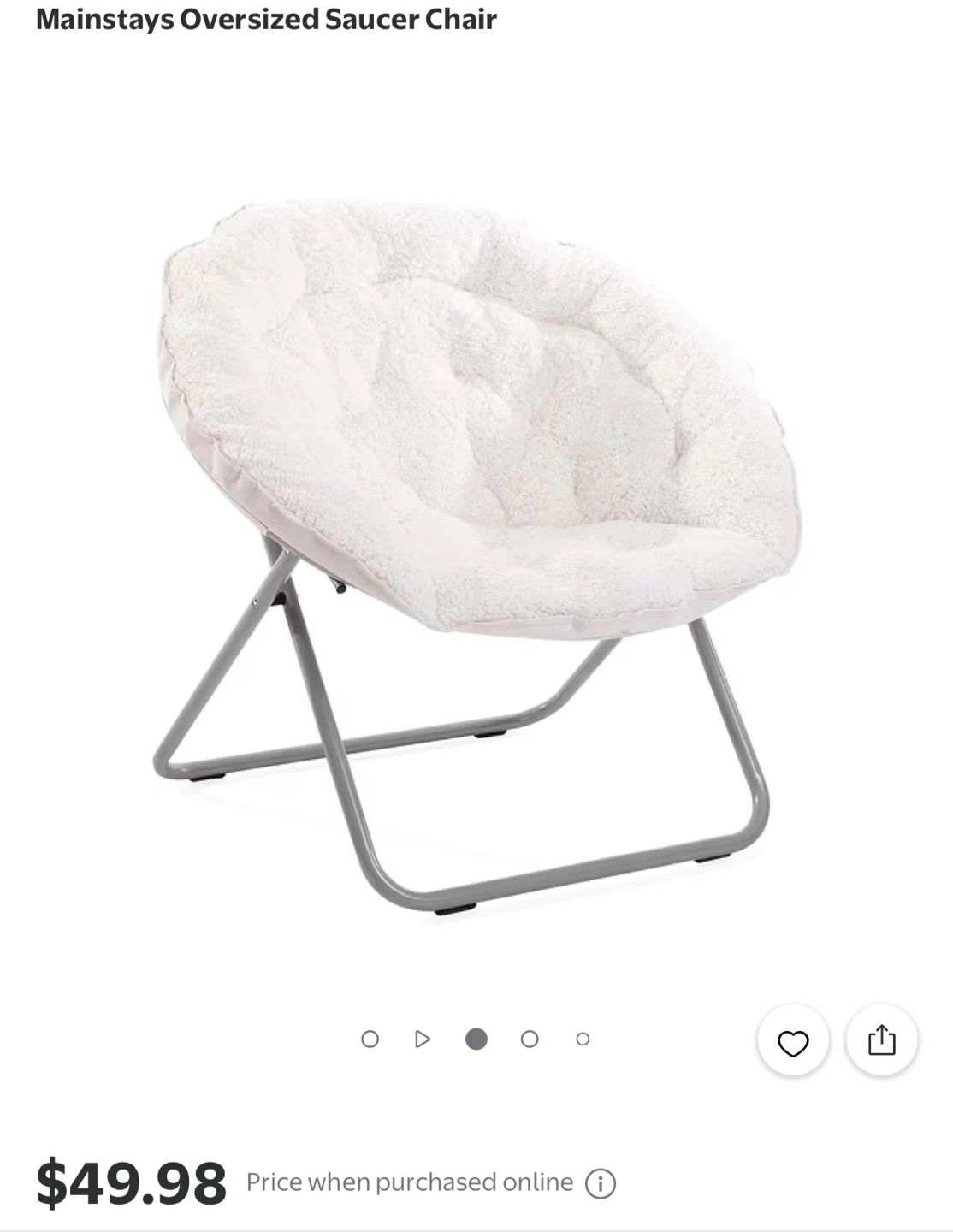 Mainstays Oversized Saucer Chair